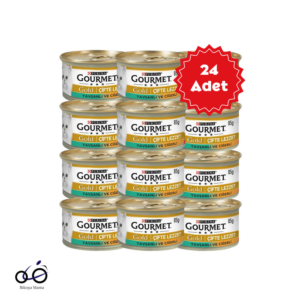 Gourmet Gold Çifte Lezzet Tavşan Etli ve Ciğerli Kedi Konservesi 24X85Gr | Kedi Konserve Mamaları   Gourmet Gold Çifte Lezzet Tavşan Etli ve Ciğerli Kedi Konservesi 24X85Gr