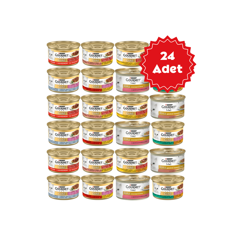  Gourmet Gold Karışık Parçe Etli Konserve Kedi Maması 24x85gr