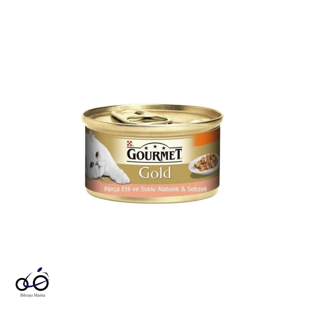 Gourmet Gold Parça Etli Soslu Alabalık ve Sebzeli Kedi Konservesi 85gr