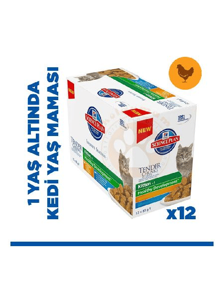 Hill's SCIENCE PLAN Pouch Tavuklu Yavru Kedi Yaş Mama 12X85gr