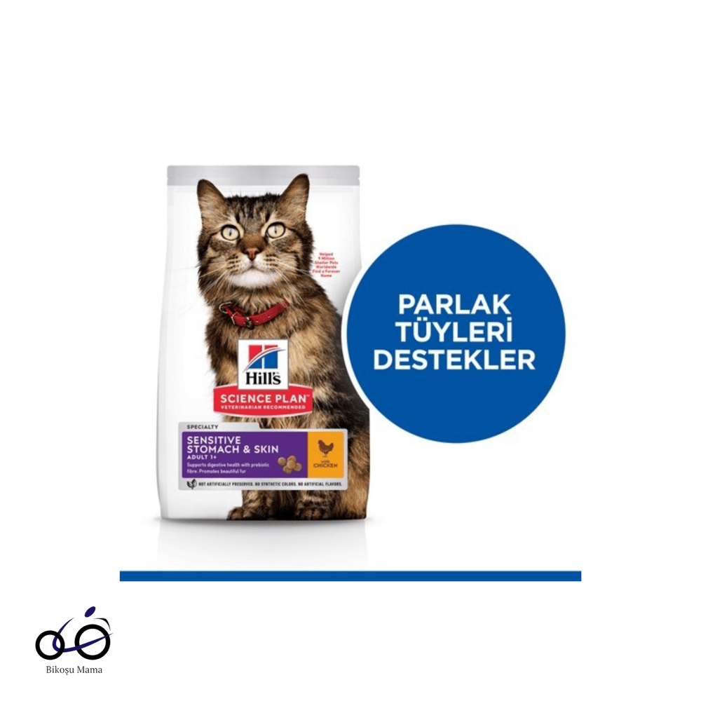 Hill's SCIENCE PLAN Sensitive Stomach & Skin Tavuklu Yetişkin Kedi Maması 1,5kg