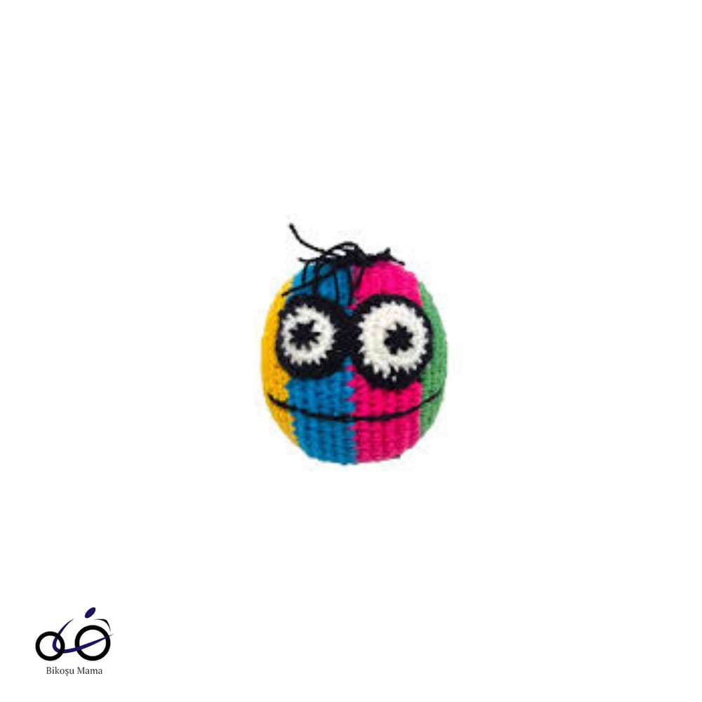 Jooys Amigurumi Karışık Renkli Emoji Örgü Top Kedi Oyuncağı