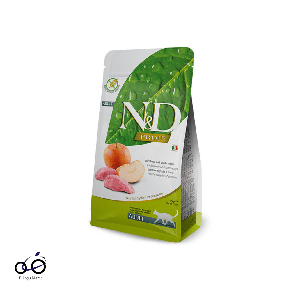 N&D Prime Yaban Domuzlu ve Elmalı Tahılsız Yetişkin Kedi Maması
