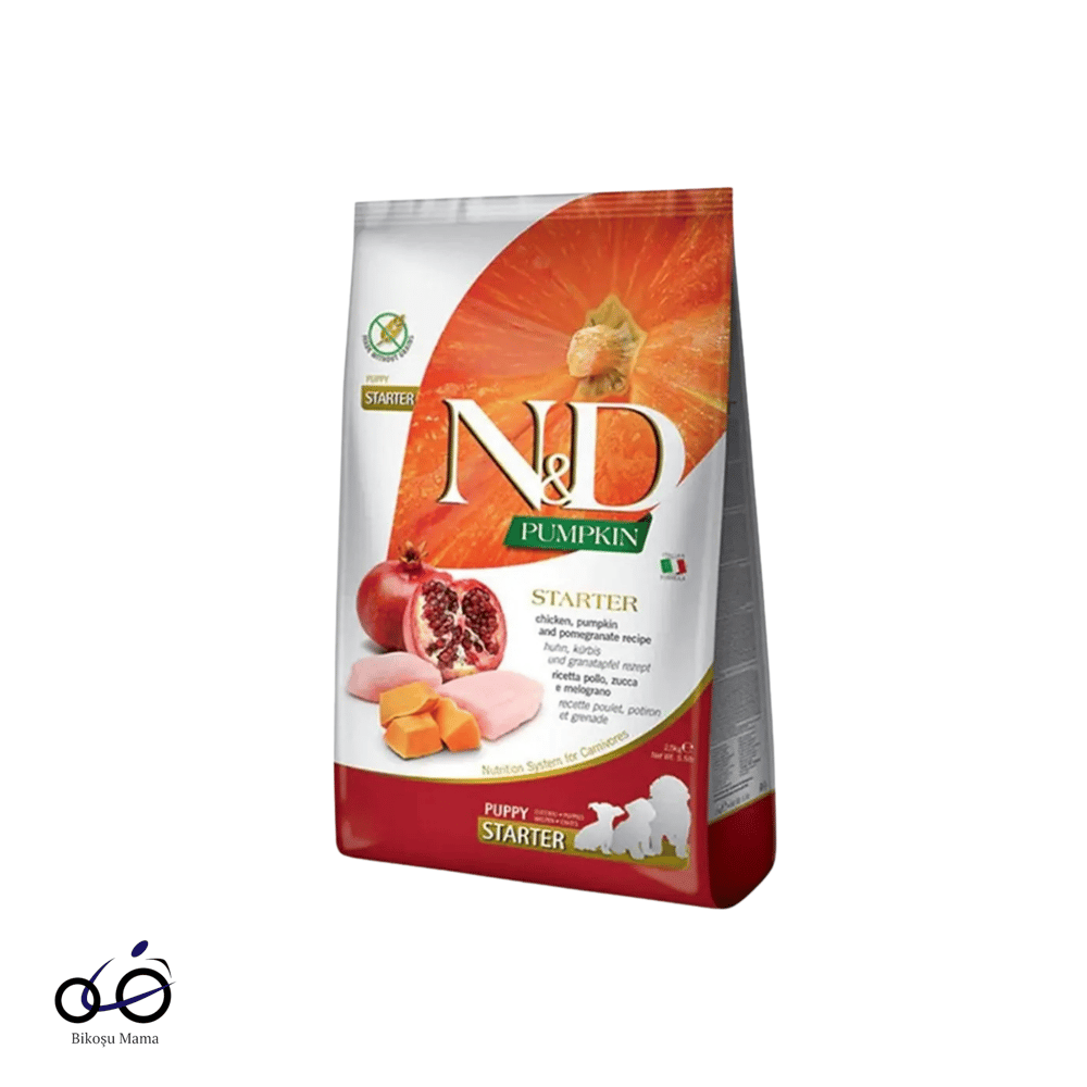 N&D PUMPKIN Starter Tavuk Etli Bal Kabaklı ve Narlı Tahılsız Tüm Irklar İçin Yavru Köpek Maması 2,5kg
