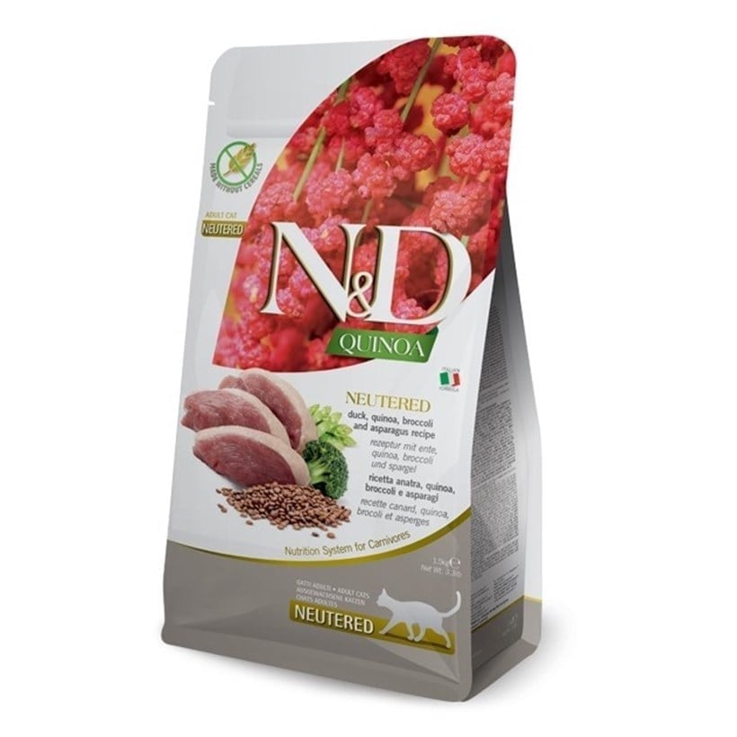  N&D Quinoa Ördek Brokoli Kuşkonmaz Kısır Kedi Maması 1.5kg