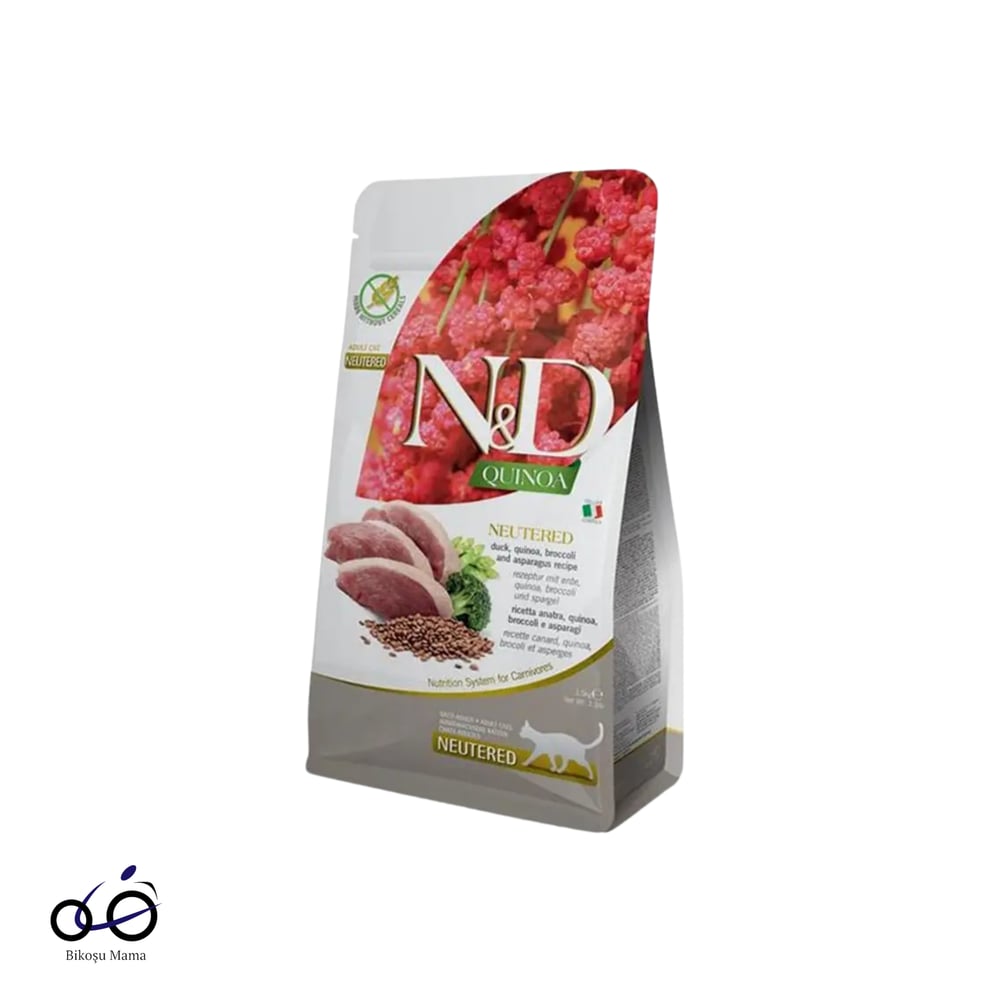 N&D Quinoa Ördek Etli Kinoalı Brokolili Tahılsız Kısırlaştırılmış Kedi Maması 5kg