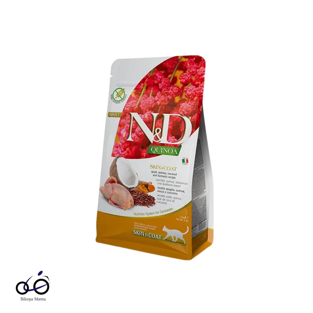 N&D Quinoa Skin Coat Bıldırcın Etli Yetişkin Kedi Maması 5kg