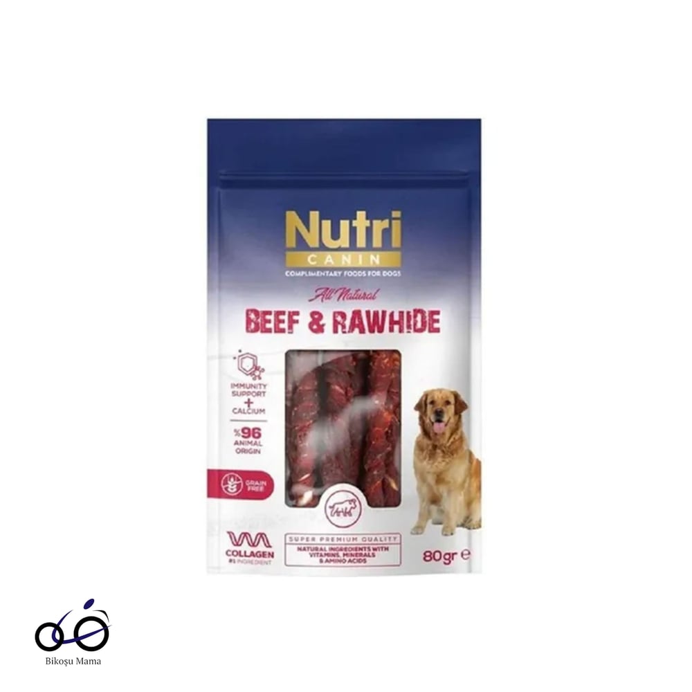 Nutri Canin Beef & Rawhide Dana Etli Köpek Ödülü 80gr
