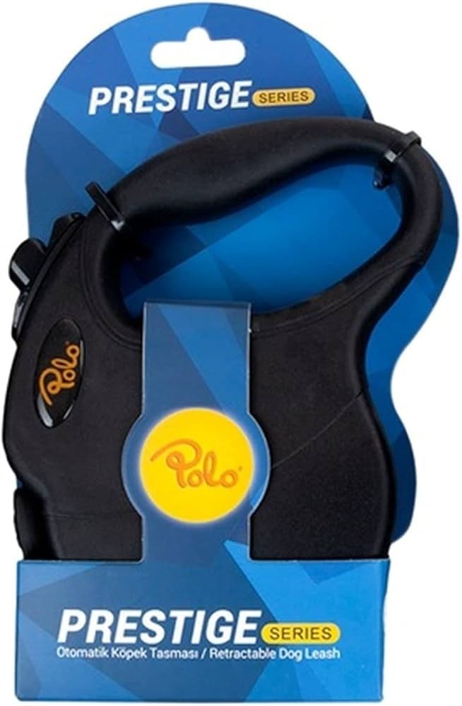 Polo Otomatik Köpek ve Kedi Gezdirme Tasmaları - Bikoşu Mama Polo Prestige Siyah Otomatik Tasma S Beden 4M/10Kg