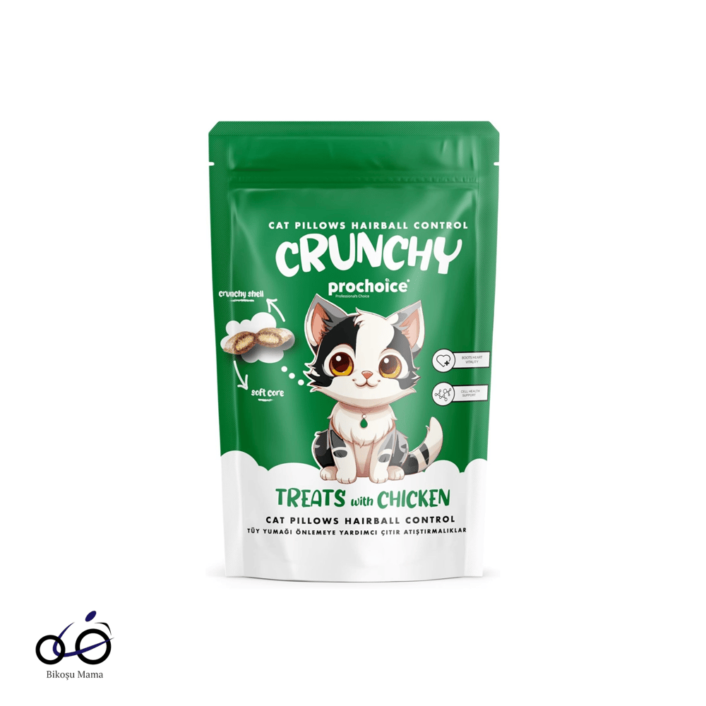 Prochoice Crunchy Hairball Control, Kediler için Tüy Yumağı Önlemeye Yardımcı Tavuklu Çıtır Atıştırmalık 60gr