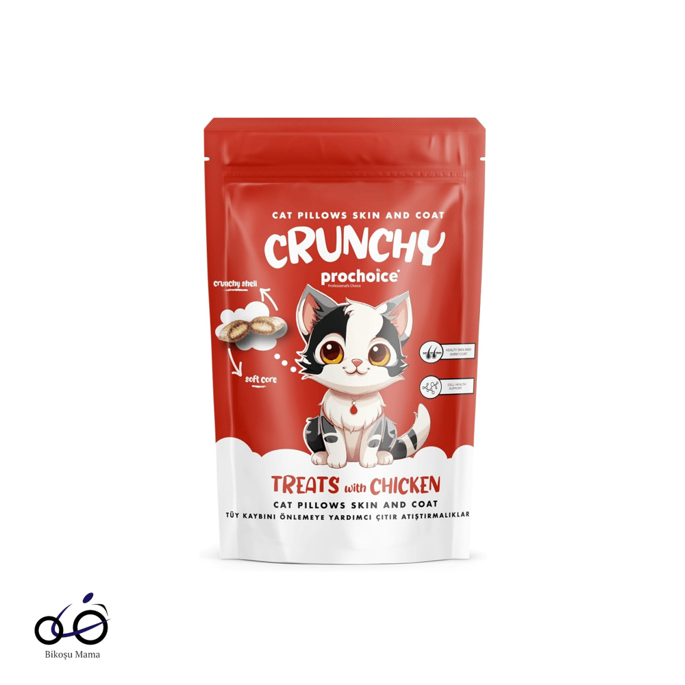 Prochoice Crunchy Skin & Coat, Kediler için Tüy Kaybını Önlemeye Yardımcı Tavuklu Çıtır Atıştırmalık 60gr