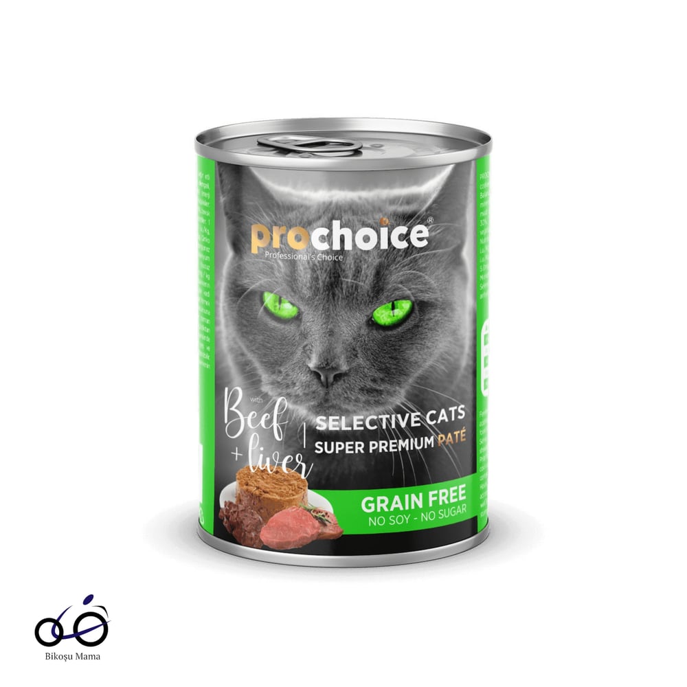 Prochoice Seçici Kediler İçin, Tahılsız, Sığır Etli Ve Ciğerli Ezme Yetişkin Kedi Konservesi 400gr