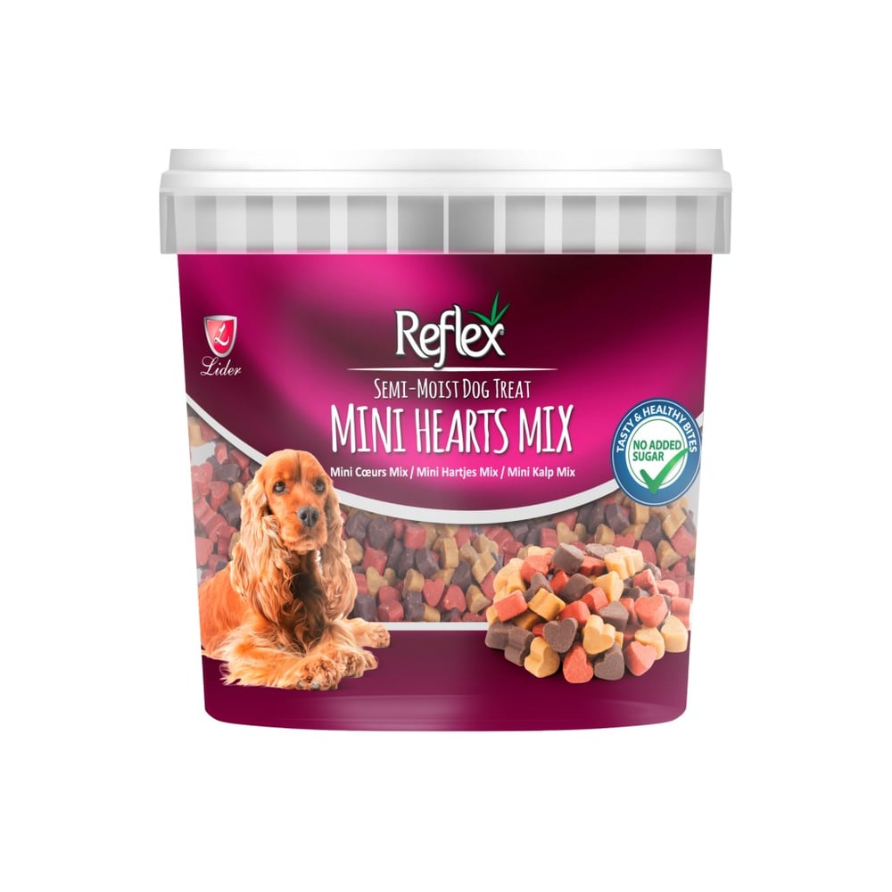 Reflex Karışık Renkli Mini Kalpli Yarı Yumuşak Köpek Ödül Maması 500gr