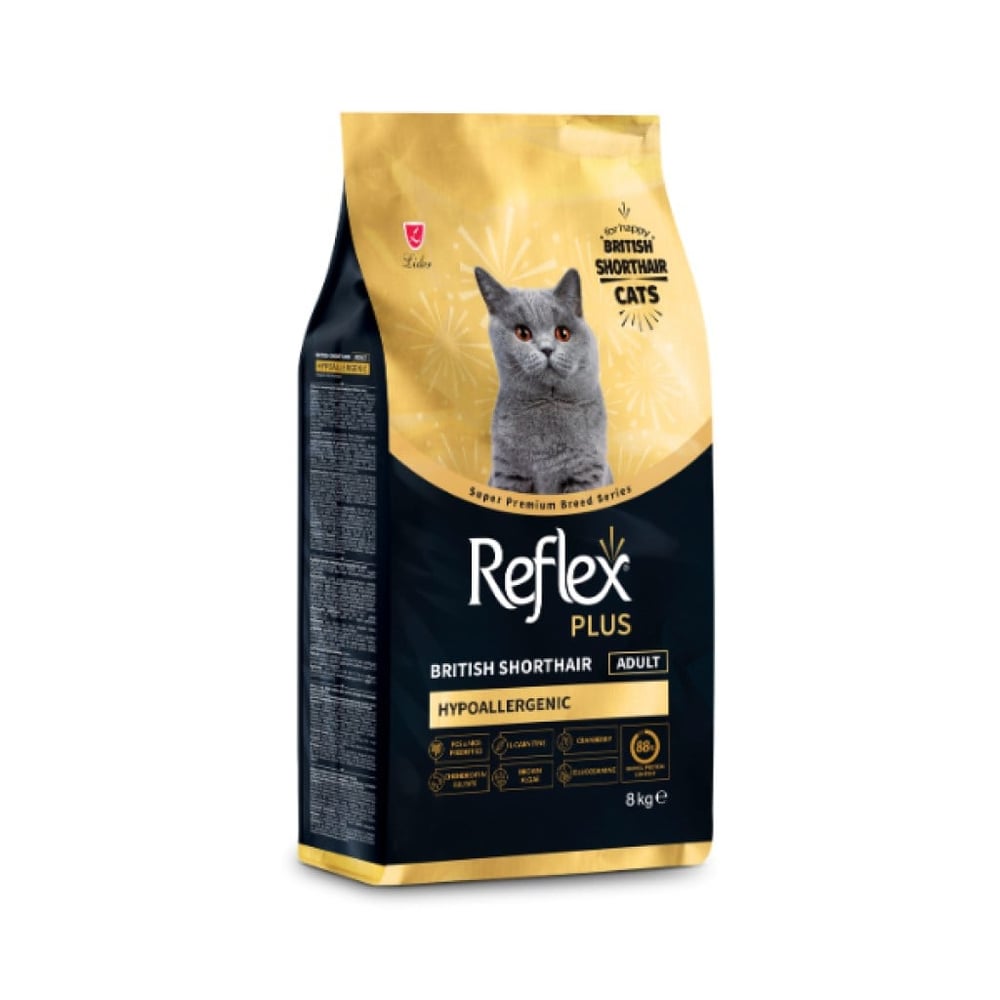  Reflex Plus Hipoalerjenik British Shorthair Yetişkin Kedi Maması 8kg