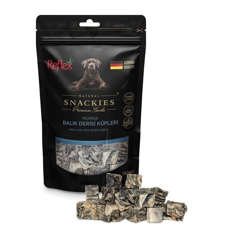  Reflex Snackies Natural Balık Derisi Küpleri Tahılsız Köpek Ödül Maması 130gr