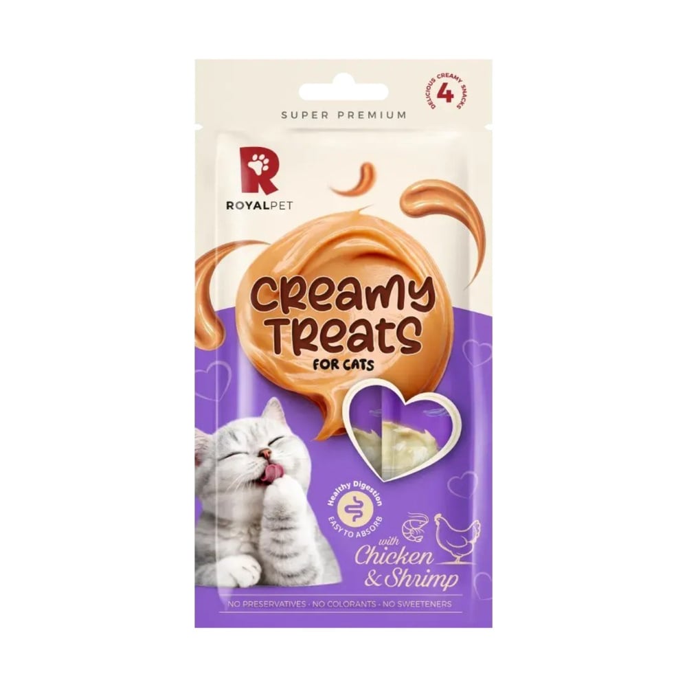  ROYALPET Creamy Tavuklu ve Karidesli Krema Kedi Ödül Maması 14gr (4'lü)