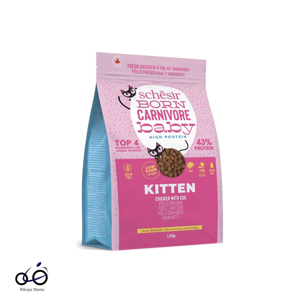 Schesir Born Carnivore Baby Tavuklu ve Yumurtalı Yavru Kedi Maması 1,25kg