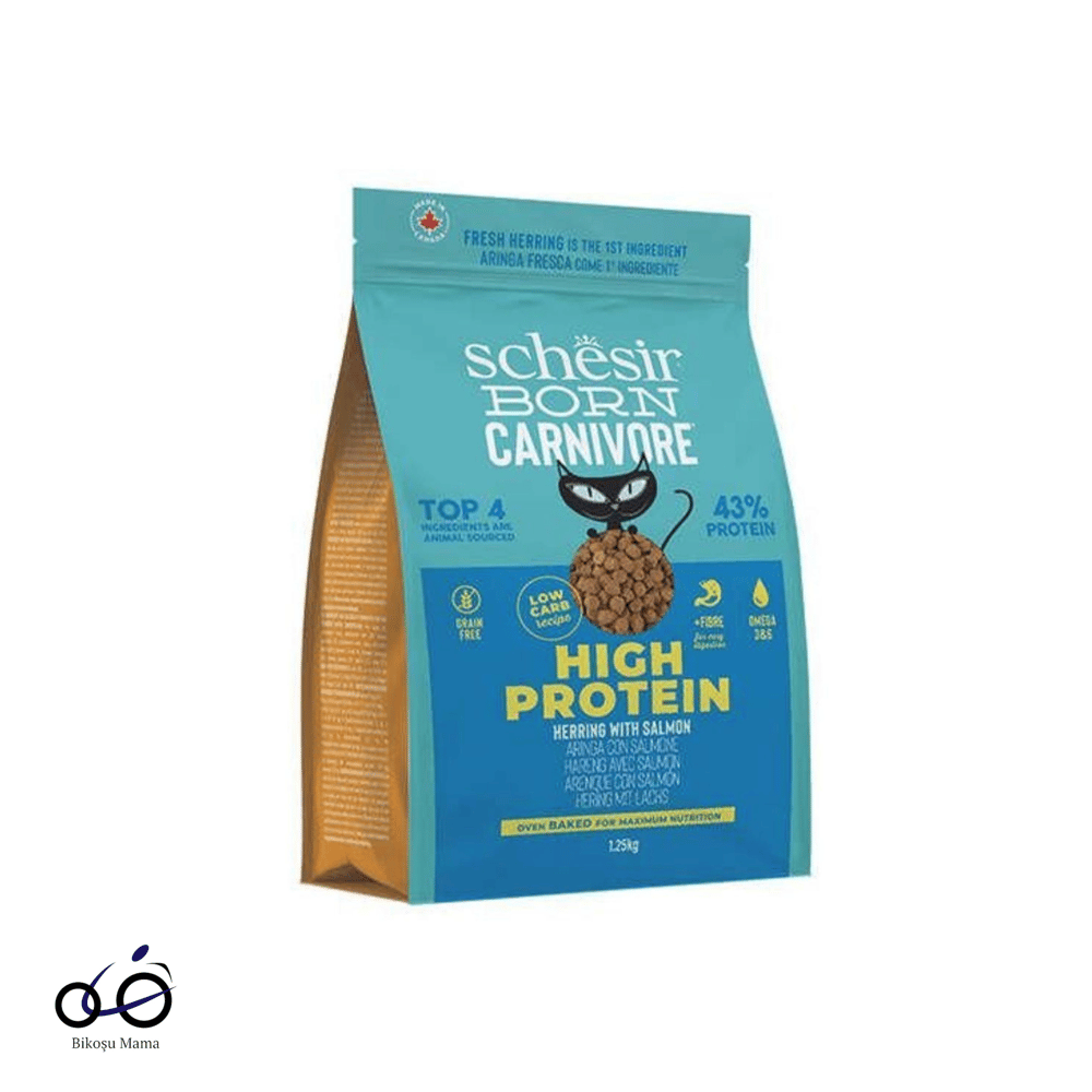 Schesir Born Carnivore Somonlu ve Ringa Balıklı Yetişkin Kedi Maması 1,25kg