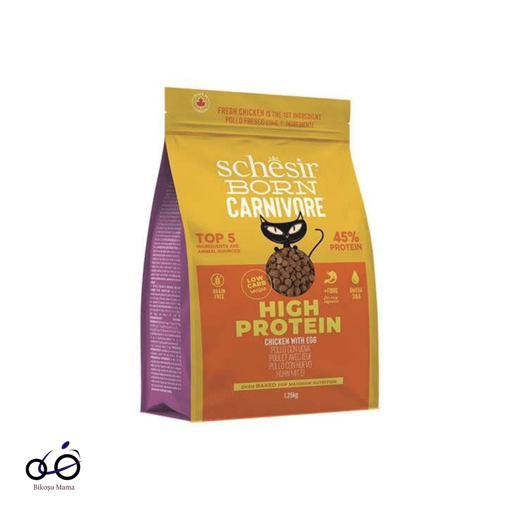 Schesir Born Carnivore Tavuk ve Yumurtalı Yetişkin Kedi Maması 1,25kg