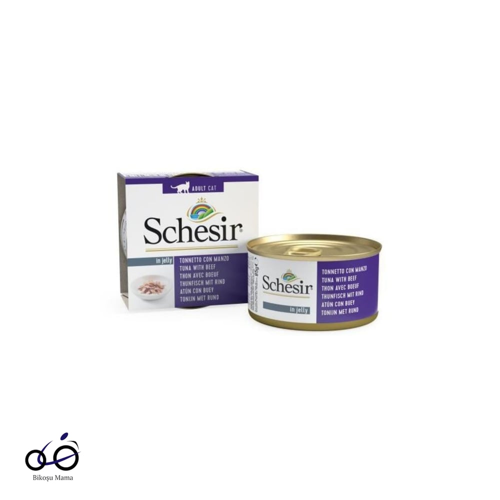 Schesir Jelly Ton Balığı ve Sığır Eti Jöle İçinde Yetişkin Kedi Konservesi 85gr