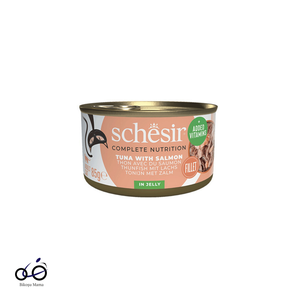 Schesir Tamve Dengeli Ton Balığı ile Somonlu Jöle İçinde Kedi Konservesi 85gr