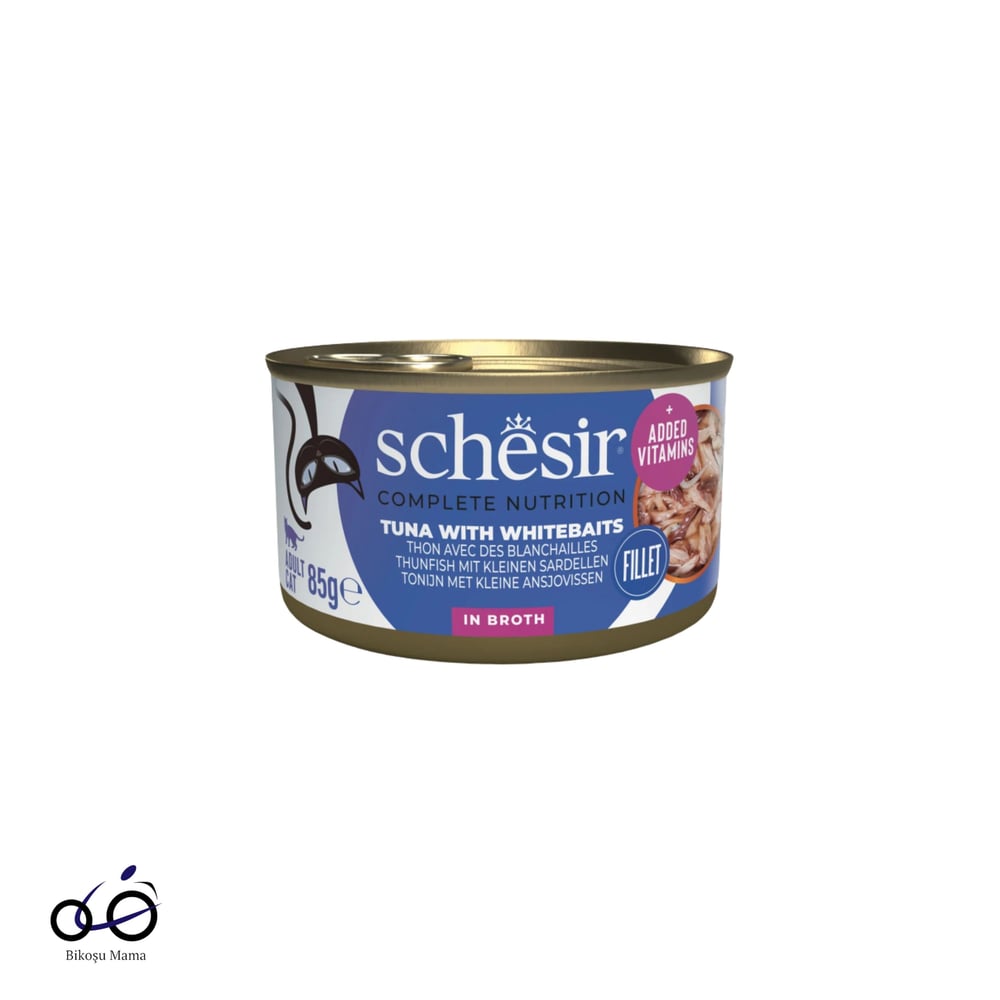 Schesir Ton Balığı Ringa Balığı ve Pirinçli Pişirme Suyunda Yetişkin Kedi Konservesi 85gr
