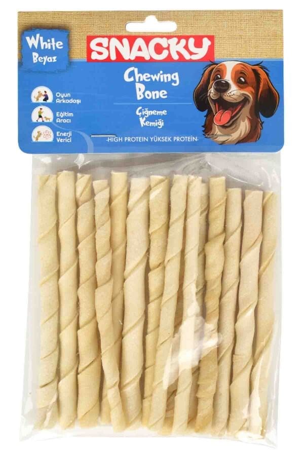  Snacky Beyaz Köpek Burgu Çubuk 15li 13cm