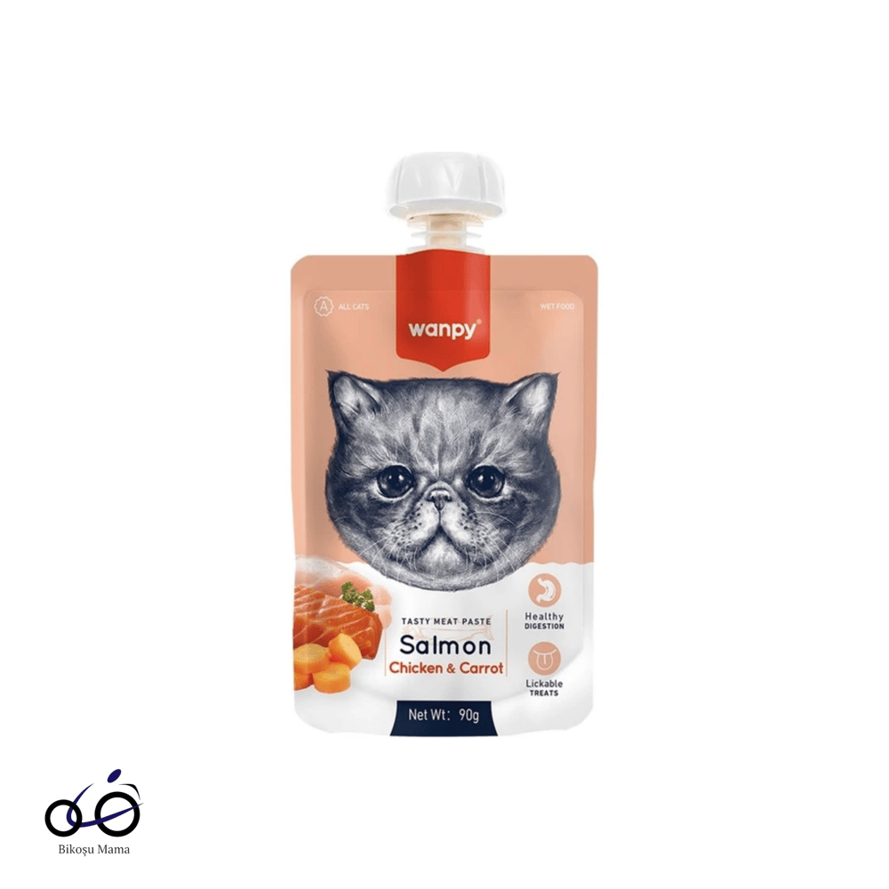 Wanpy Somonlu, Tavuklu ve Havuçlu Ezme Kedi Ödülü 90gr