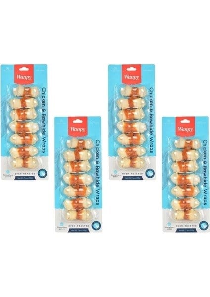  Wanpy Tavuk Sargılı Çiğneme Kemiği 90gr (7'li) x 4 Adet