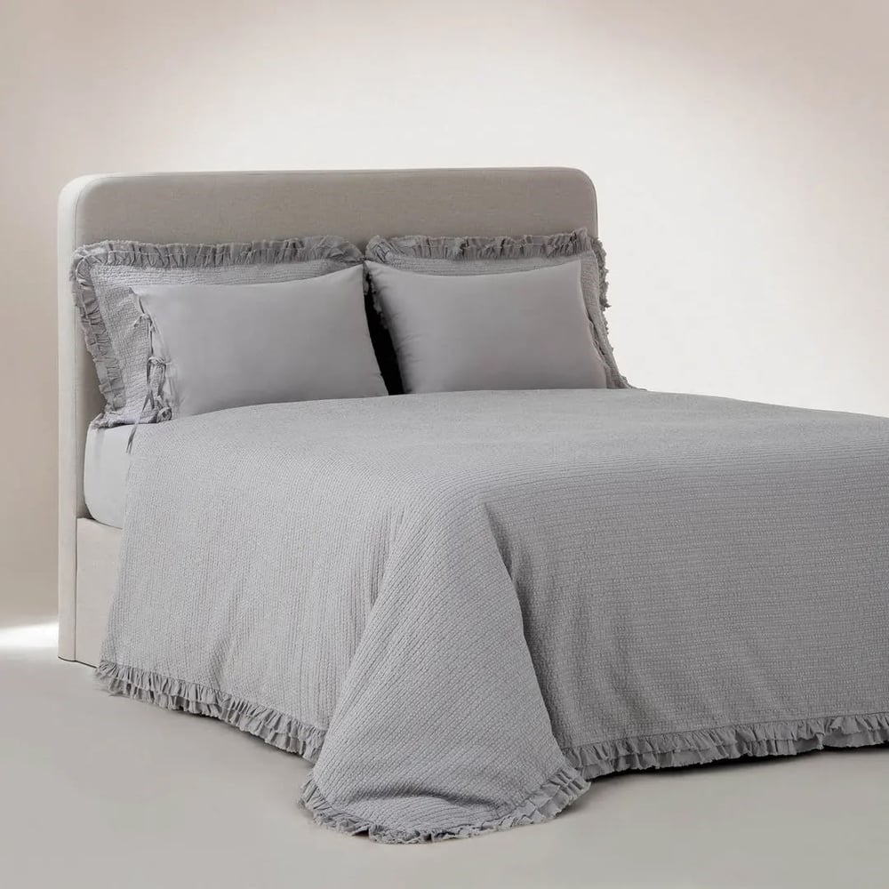 Eco Cotton Ayda Battal Boy Nevresim Takımı Organik Pamuk Gri