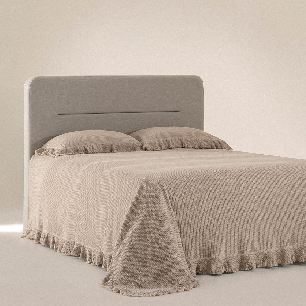 Eco Cotton Dina Çift Kişilik Organik Pamuk Pike Yatak Örtüsü Seti Bej