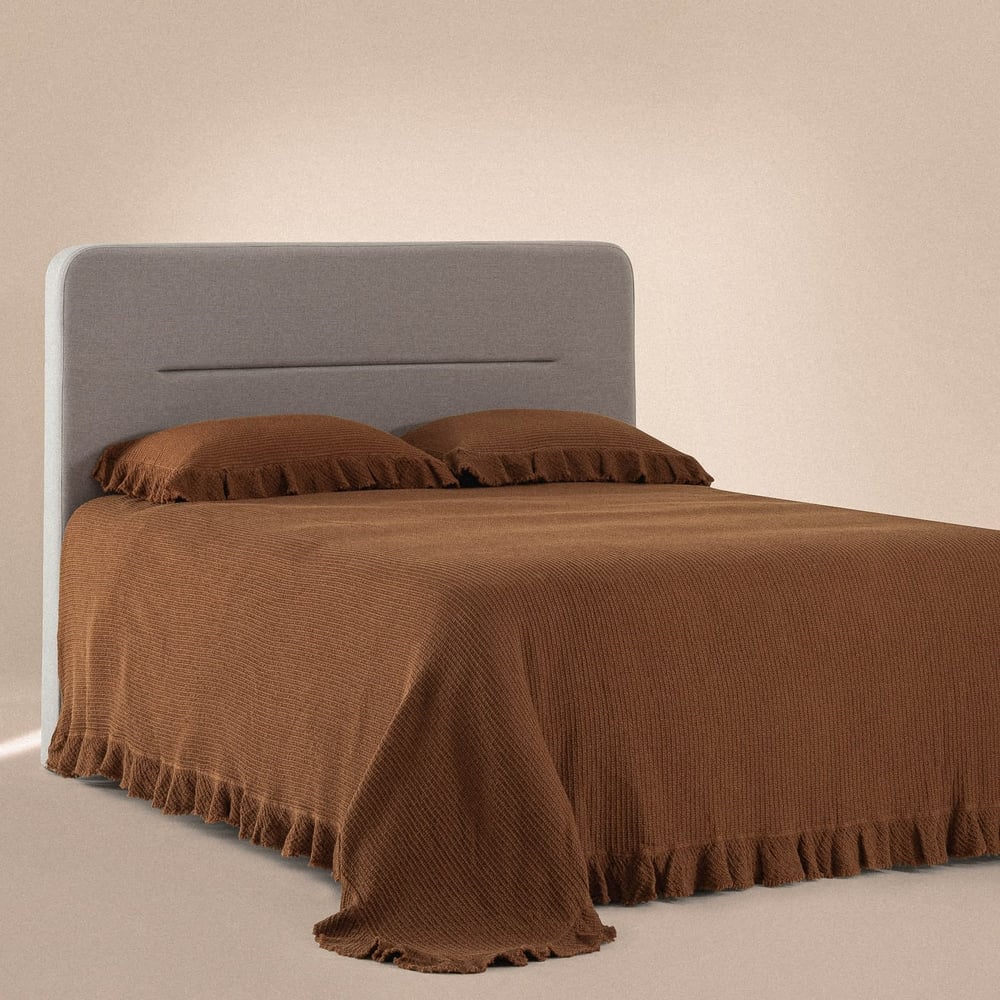 Eco Cotton Dina Çift Kişilik Organik Pamuk Pike Yatak Örtüsü Seti Terra