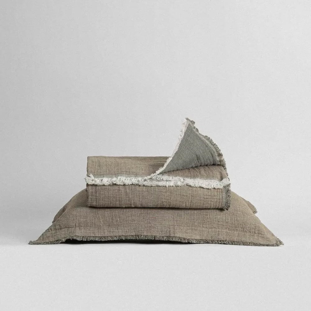 Eco Cotton Muna Tek Kişilik Pike Seti Organik Pamuk Yeşil-Koyu Yeşil