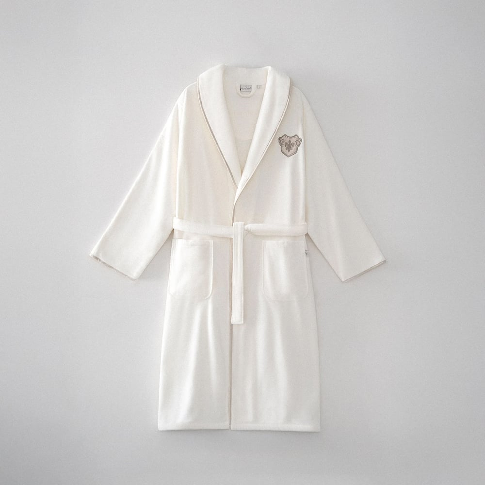 Ecocotton Ayliz Erkek Bornoz Organik Pamuk Krem
