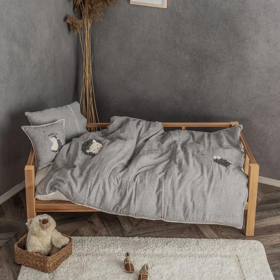 Ecocotton Migala Bebek Nevresim Takımı Organik Pamuk Gri