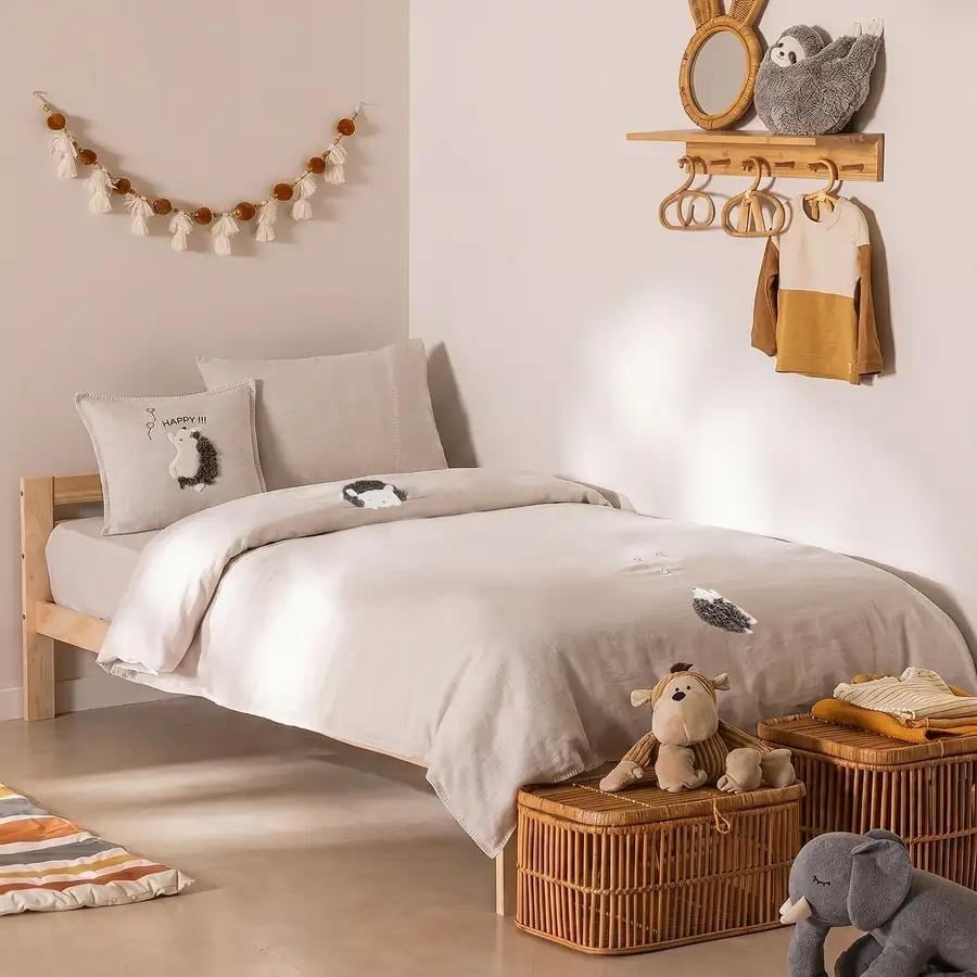 Ecocotton Migala Bebek Nevresim Takımı Organik Pamuk Müslin Bej