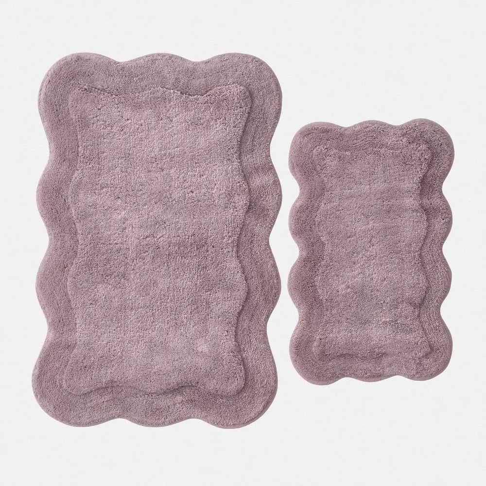 Ecocotton Sara 2'li Banyo Paspas Seti Pamuk Açık Mor