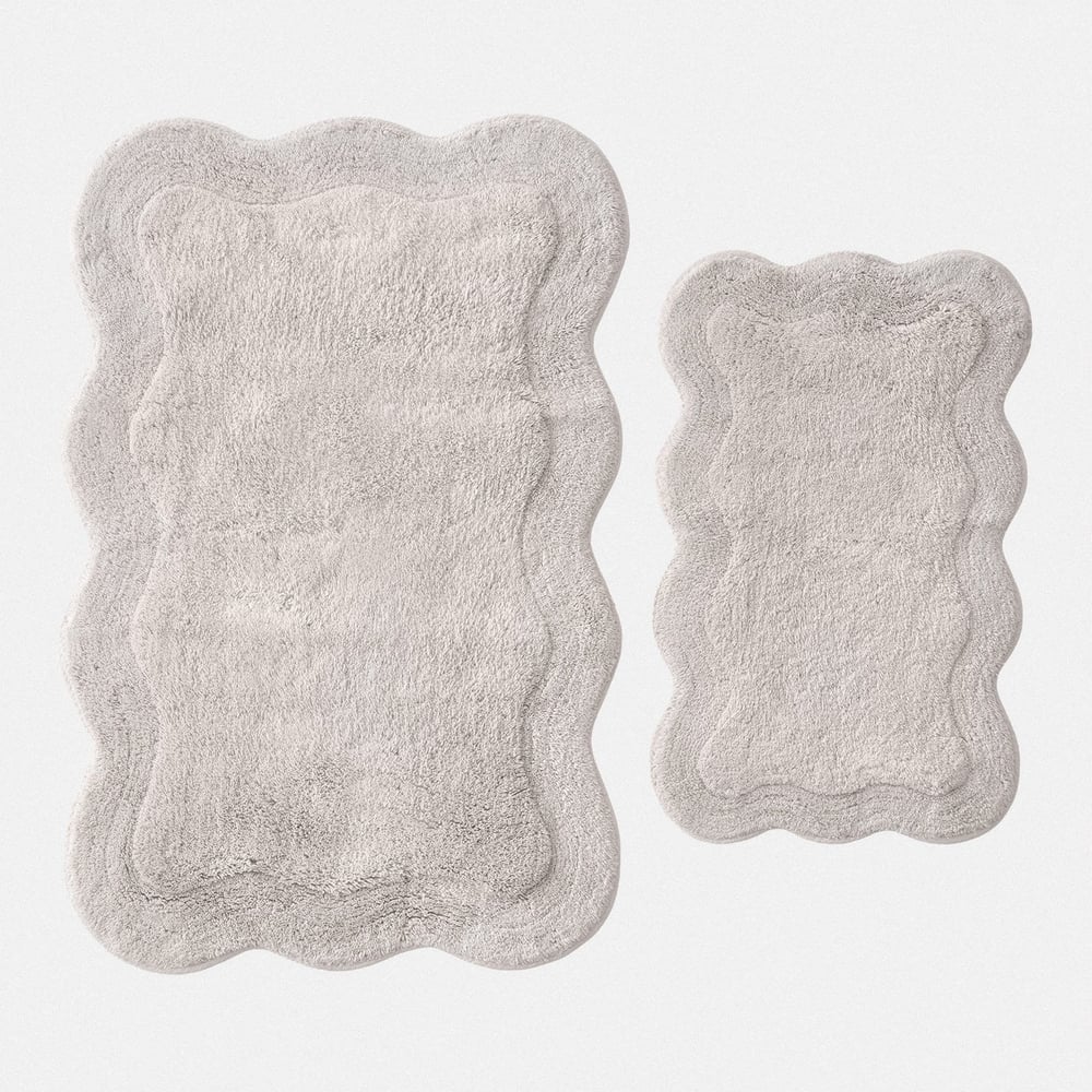 Ecocotton Sara 2'li Banyo Paspas Seti Pamuk Açık Gri