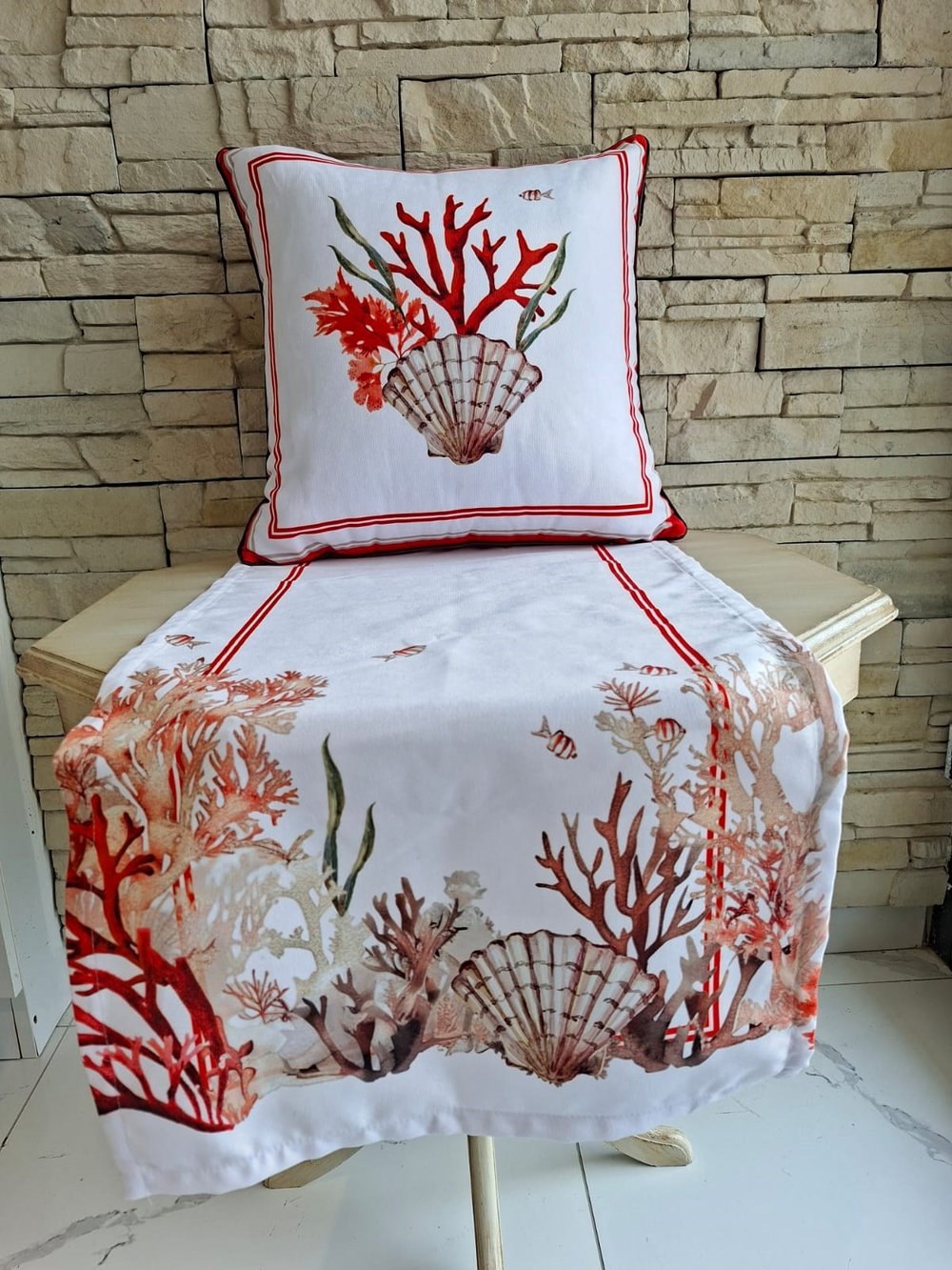 Maxxdeco Okyanus Runner Turuncu Krem