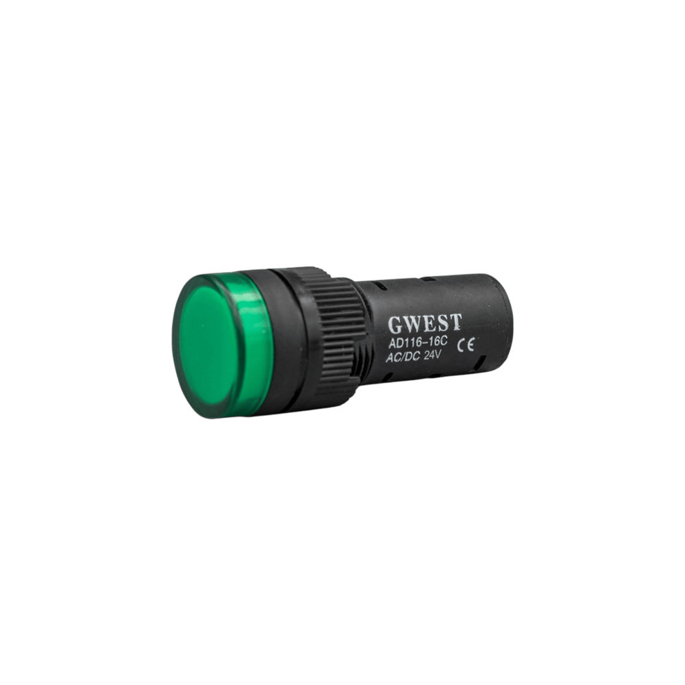 GWEST 16 - 24V - Y Led Sinyal 24V. AC-DC Yeşil 20 Adet