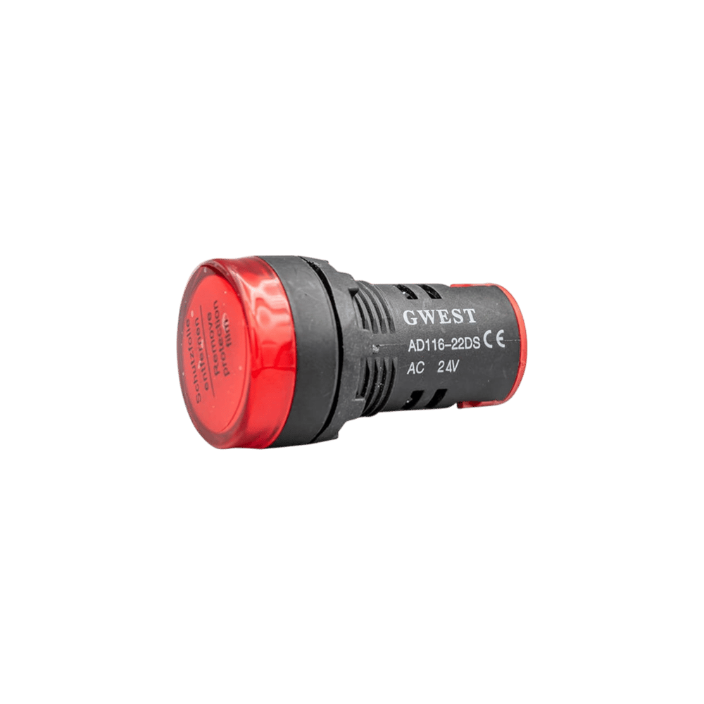 GWEST 22 - 24V - K Led Sinyal 24V. AC-DC Kırmızı 10 Adet