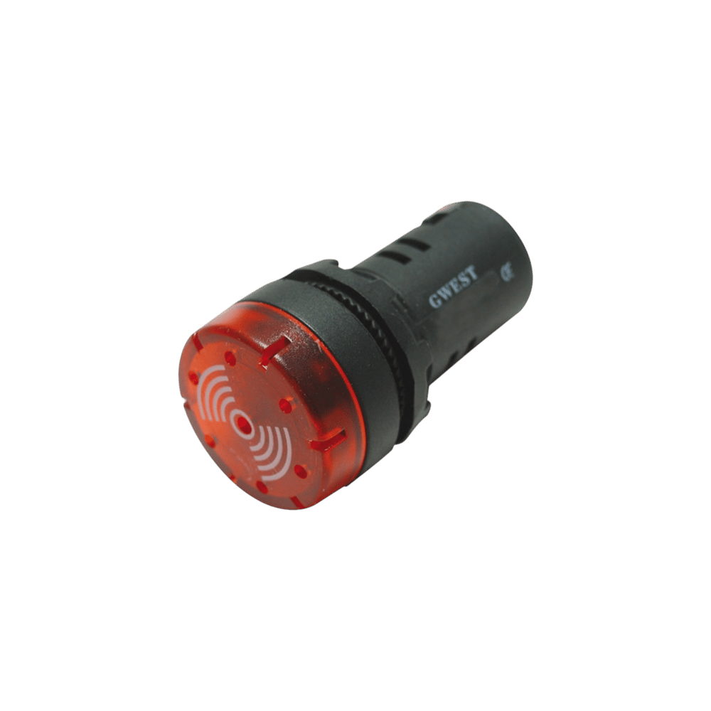 GWEST 22DS/MS24 Sesli Led Flaşör İkazlı 24V. AC/DC Kırmızı 10 Adet