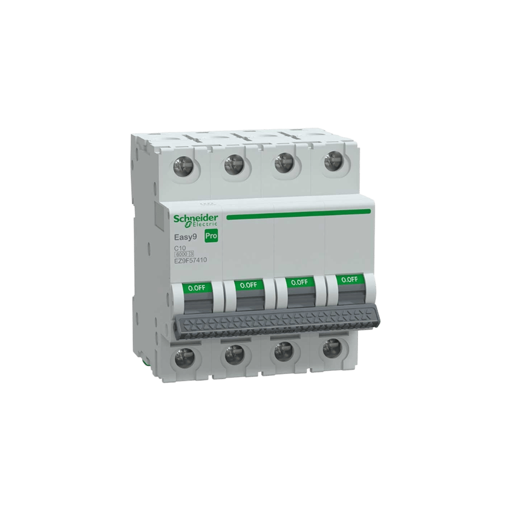 Schneider EZ9F57410 Pro 4 Faz, 10a, 6 Ka, C Tipi Otomat Sigorta