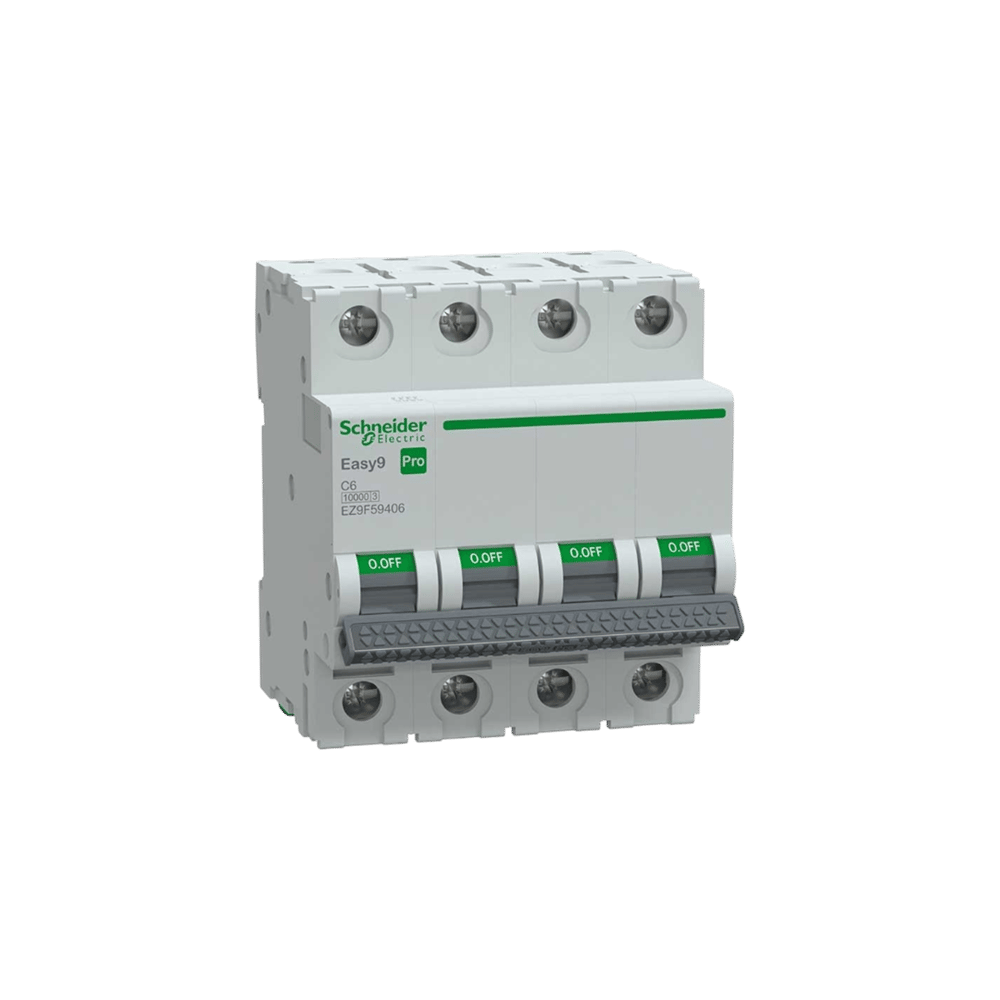 Schneider EZ9F59406 Pro 4 Faz, 6a, 10 Ka, C Tipi Otomat Sigorta