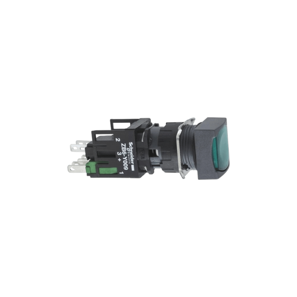Schneider XB6CF3B1B Kare Işıklı Buton, Yeşil, 1 Na