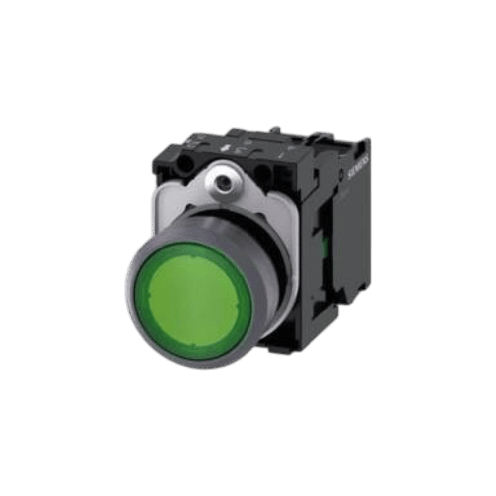Siemens 3SB6166-0DB40-1BA0 - 22MM LED'Lİ BUTON METAL YEŞİL 230V AC