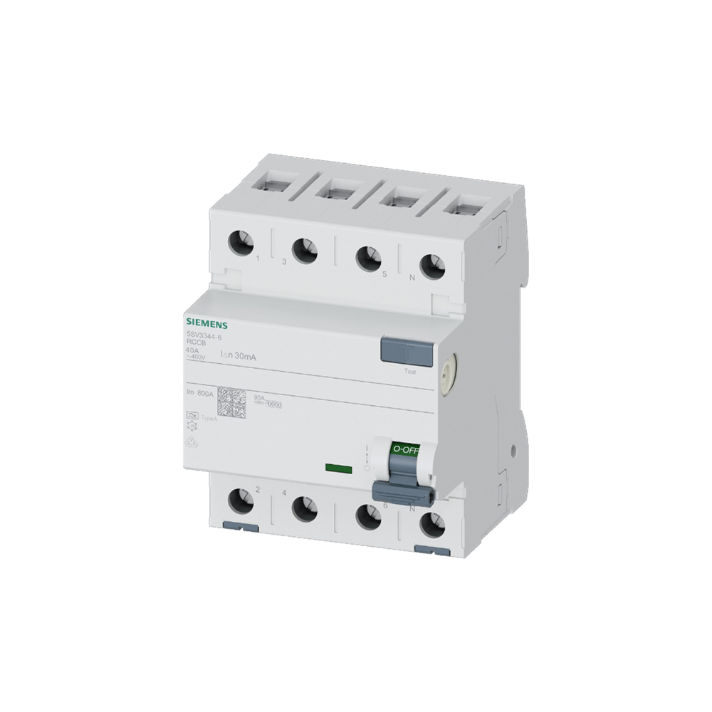 Siemens 5SV3324-4 - 40A 30mA Tip SI Kaçak Akım Koruma Rölesi