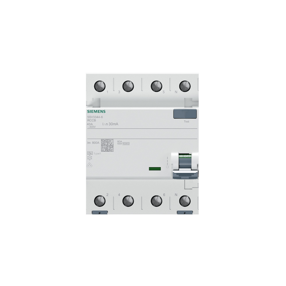 Siemens 5SV3344-6 40A 30mA Tip A 4P Kaçak Akım Koruma Rölesi