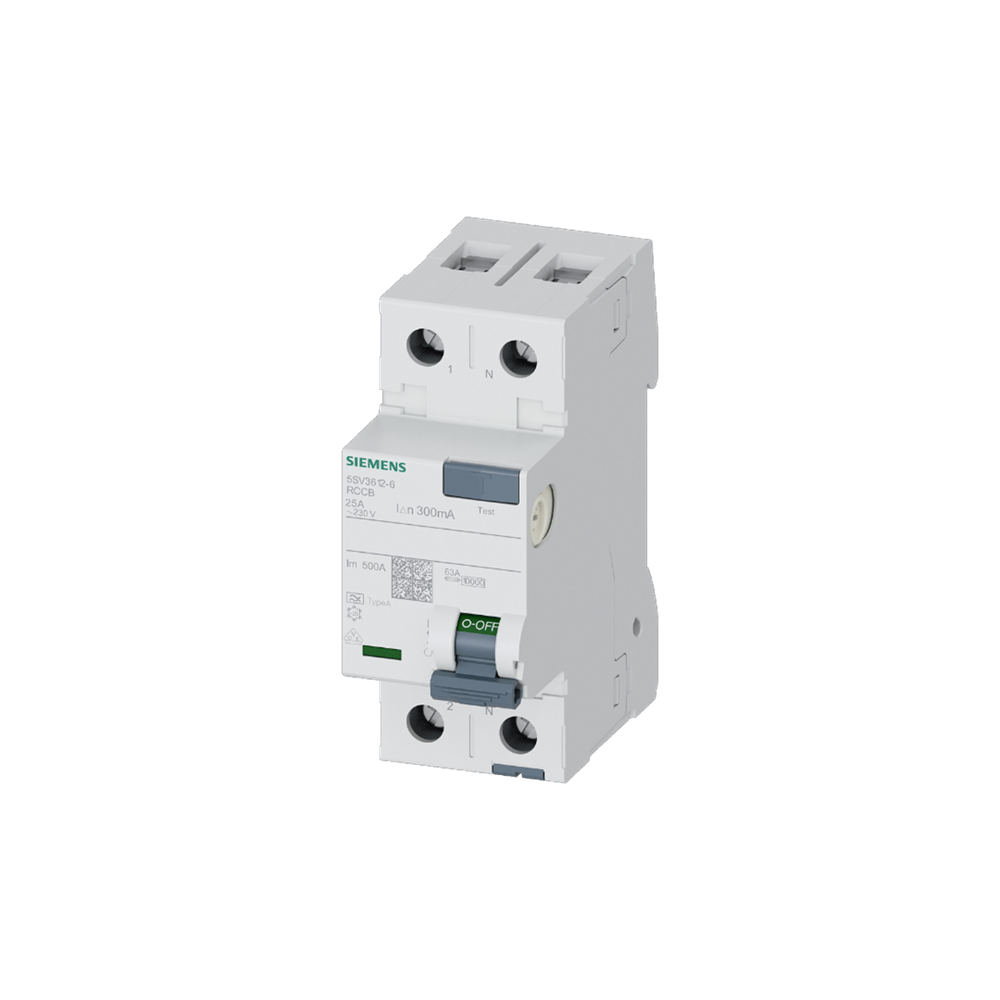 Siemens 5SV3612-6 - 25A 300mA Tip A Kaçak Akım Koruma Rölesi