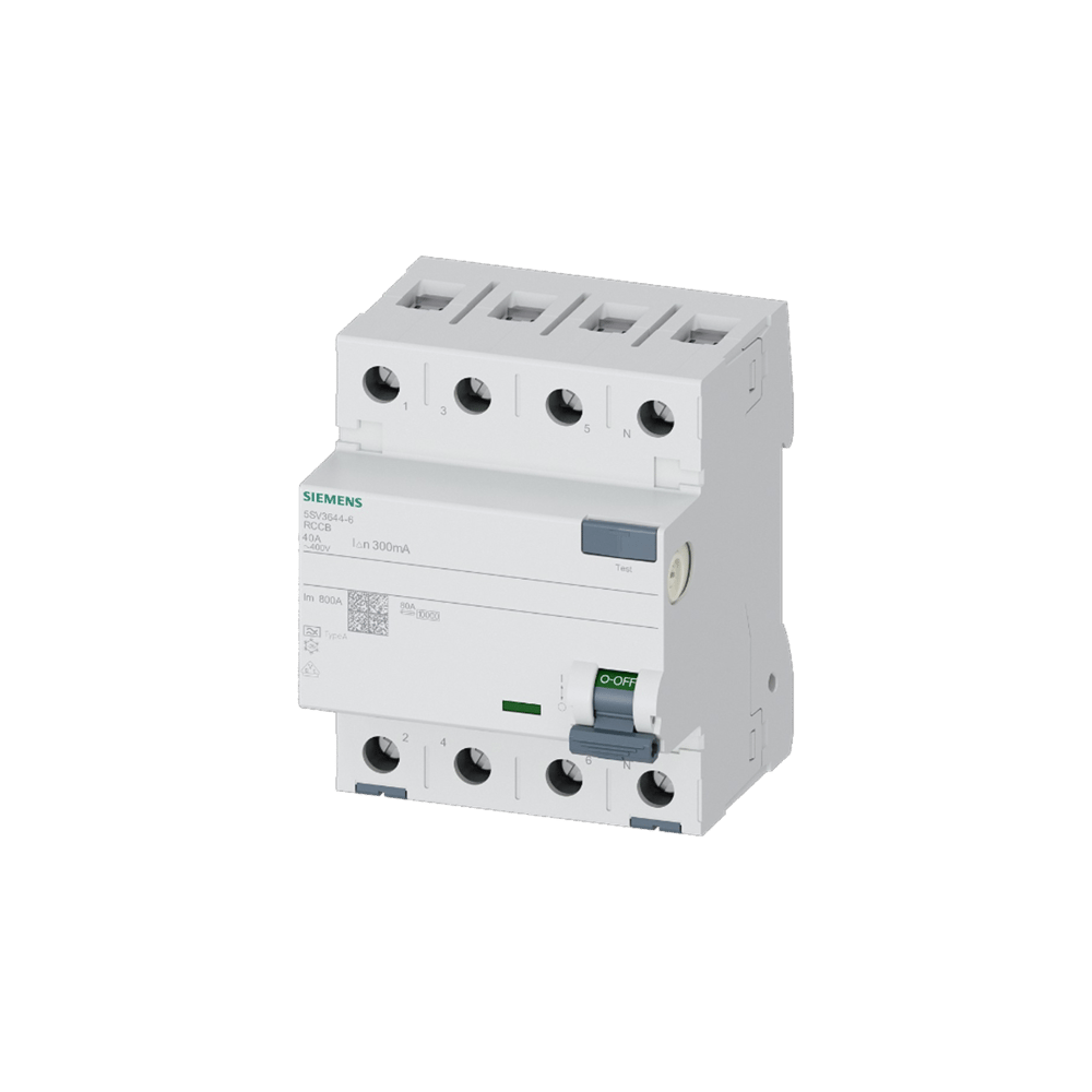 Siemens 5SV3644-4 - 40A 300mA Tip B/K 4P Kaçak Akım Koruma Rölesi